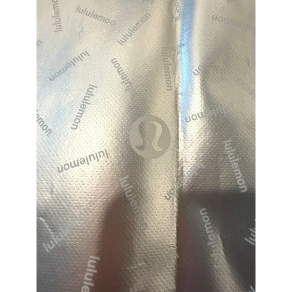 Lululemon‎ Reusable XL Shopping Tote Bag Large Metallic Silver Logo Shopper New
